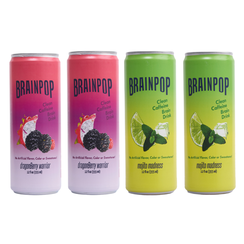 BrainPOP Clean Energy & Mixer & Mocktail All-In-One Starter Pack (4 pack)