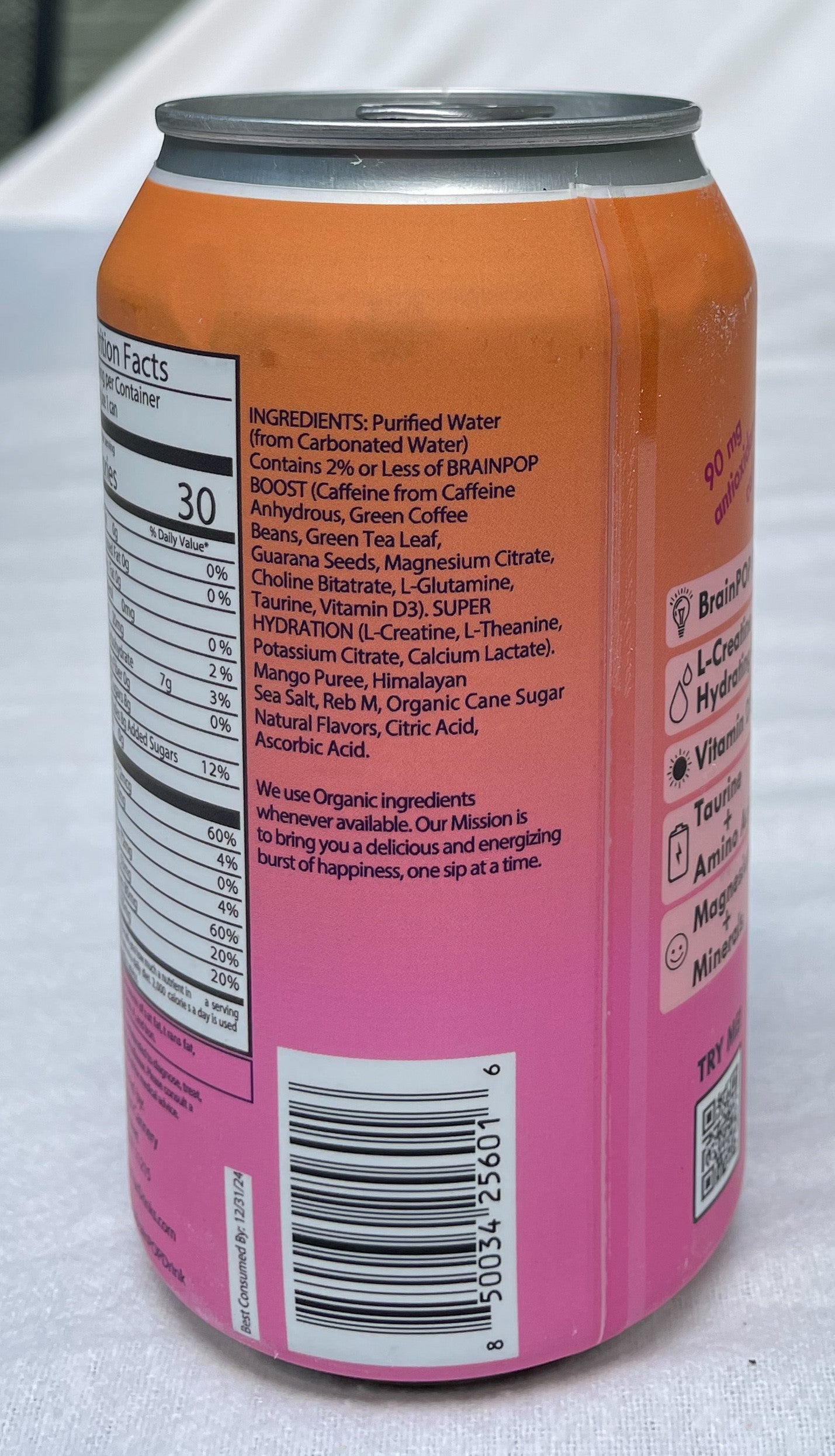 BrainPOP Smart Soda - Mango Colada (6 pack)
