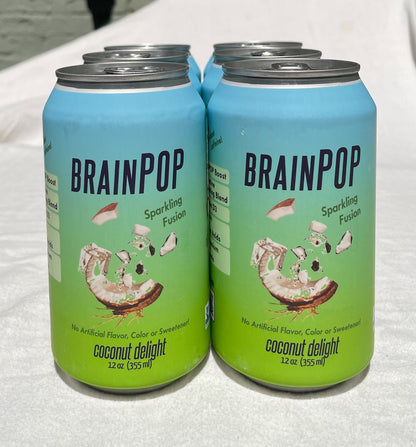 BrainPOP Smart Soda - Coconut Delight (24 count)