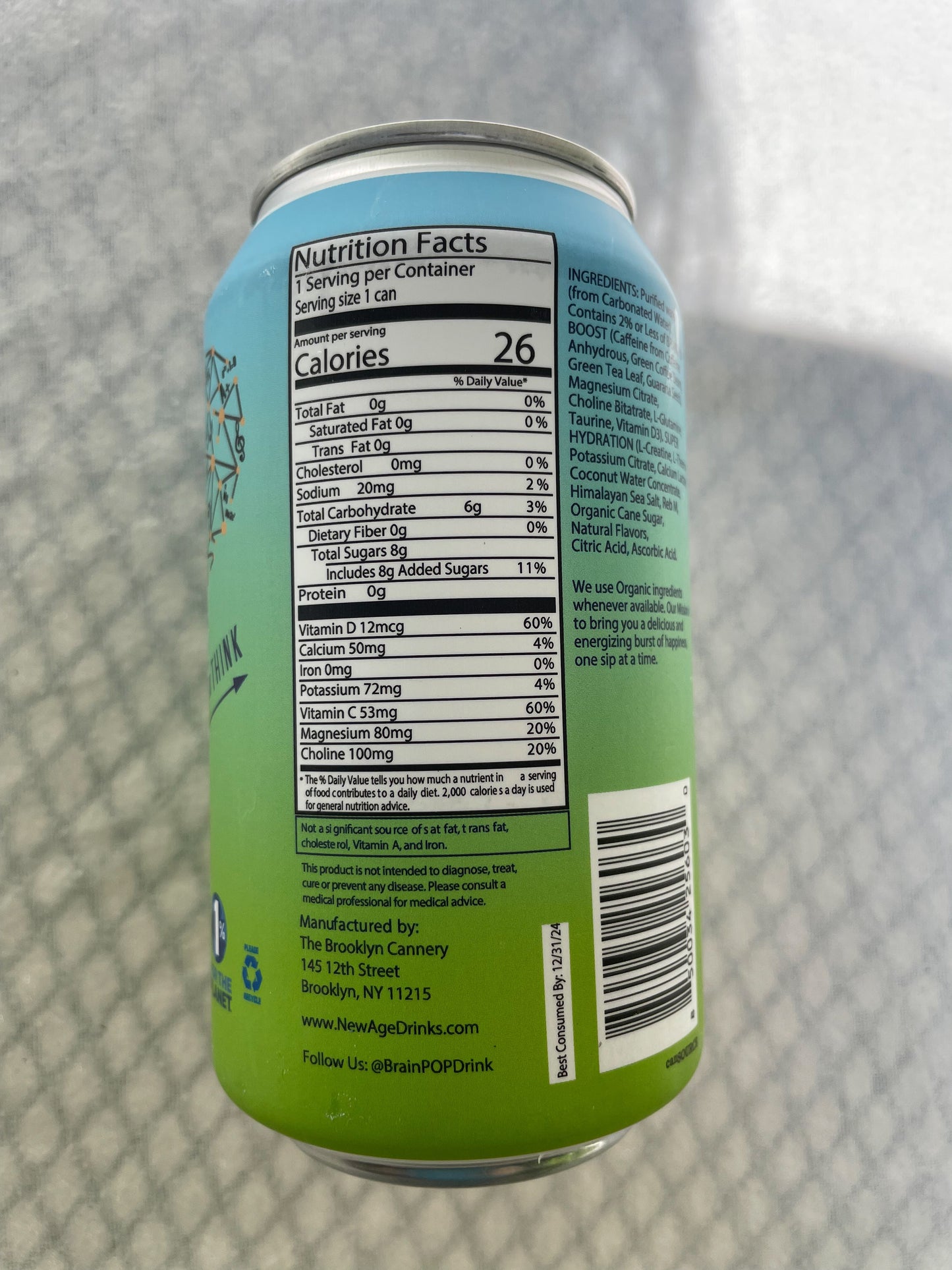 BrainPOP Smart Soda - Coconut Delight (24 count)