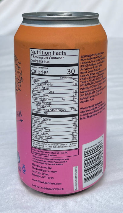BrainPOP Smart Soda - Mango Colada (24 count)