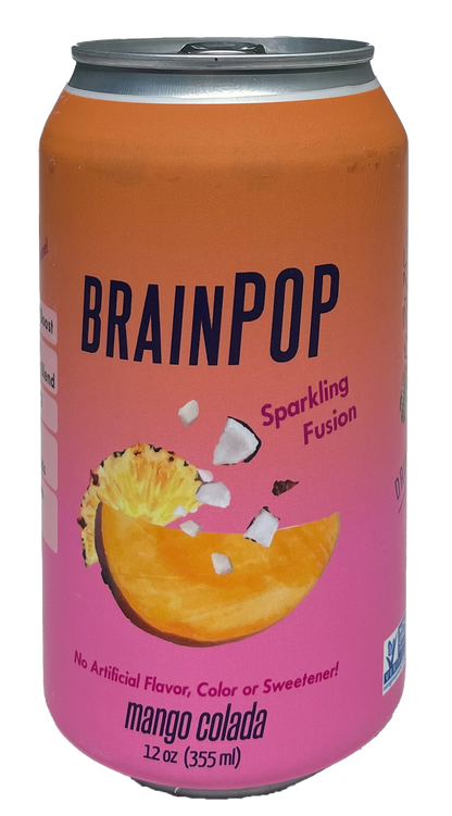BrainPOP Clean Energy & Mixer & Mocktail All-In-One Mango Colada (6 pack)